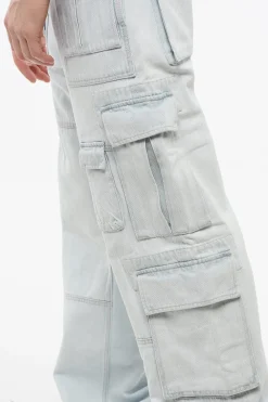 Sale Jeans Cargo in Denim Lavaggio Chiaro 28cm Uomo Jeans