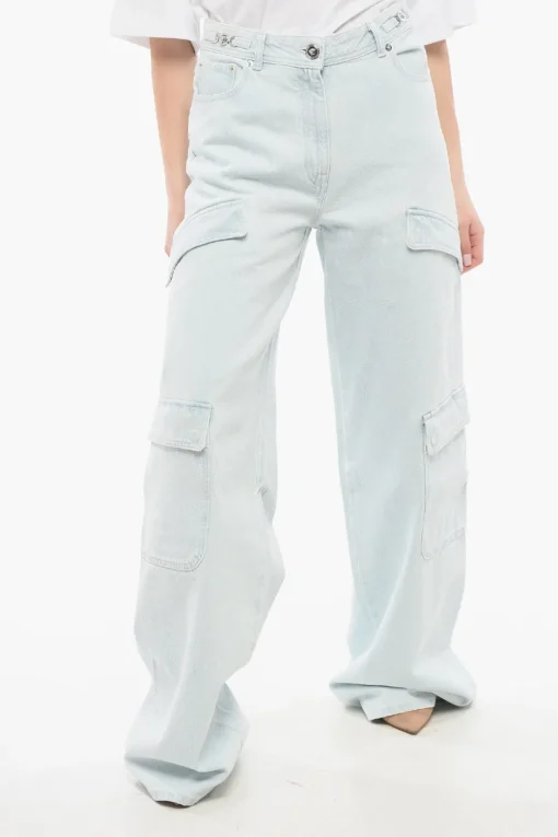 Clearance Jeans Cargo Medusa con Lavaggio Chiaro Donna Jeans