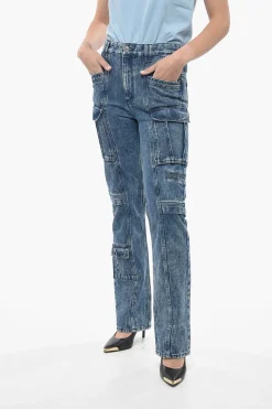 Fashion Jeans Cargo VOKAIO con Lavaggio Scuro 22cm Donna Jeans