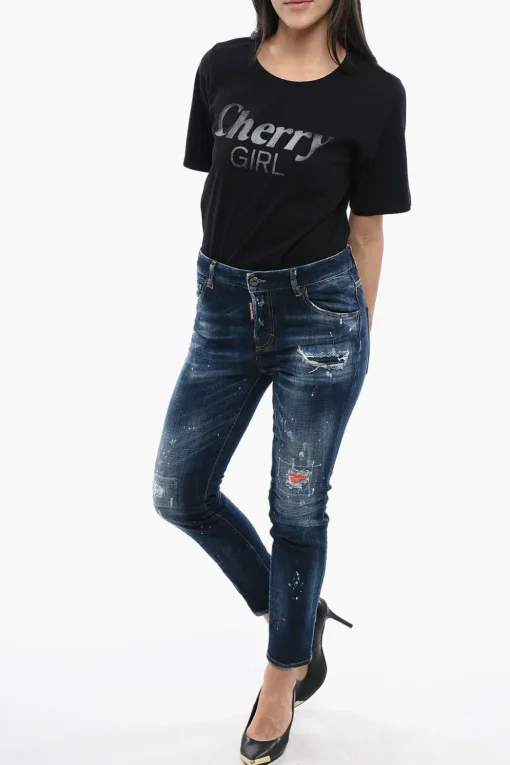 Clearance Jeans Cool Girl Fit con Dettagli Sketch 14cm Donna Jeans