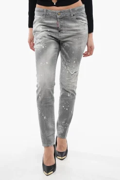 Jeans Cool Girl Fit in Denim Distressed 16cm>Dsquared2 Online