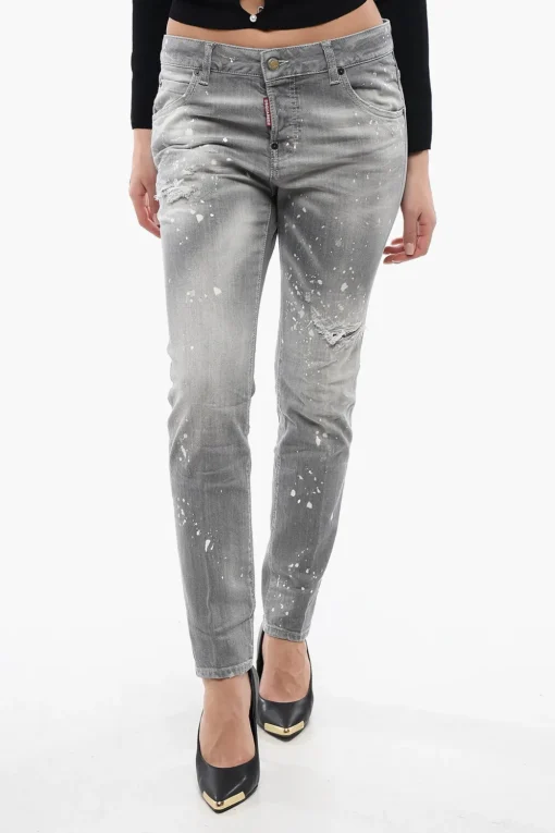 Jeans Cool Girl Fit in Denim Distressed 16cm>Dsquared2 Online