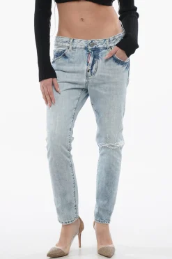 Clearance Jeans Cool Girl Fit in Denim Lavaggio Chiaro 15cm Donna Jeans