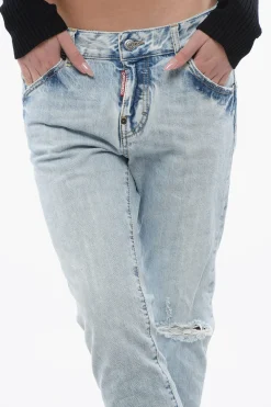 Clearance Jeans Cool Girl Fit in Denim Lavaggio Chiaro 15cm Donna Jeans
