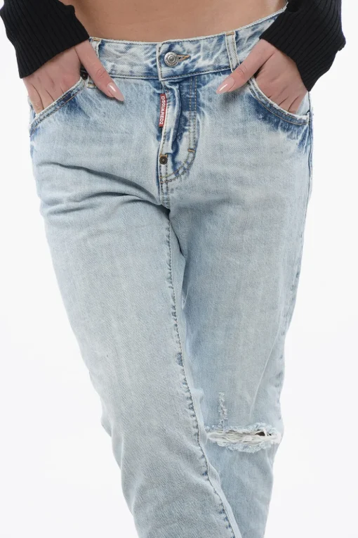Clearance Jeans Cool Girl Fit in Denim Lavaggio Chiaro 15cm Donna Jeans