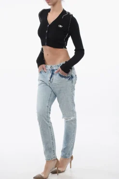 Clearance Jeans Cool Girl Fit in Denim Lavaggio Chiaro 15cm Donna Jeans