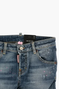 Best Jeans COOL GIRL in Denim Stretch con Stampa Effetto Vernice Abbigliamento