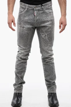Sale Jeans Cool Guy Distressed con Borchie Uomo Jeans