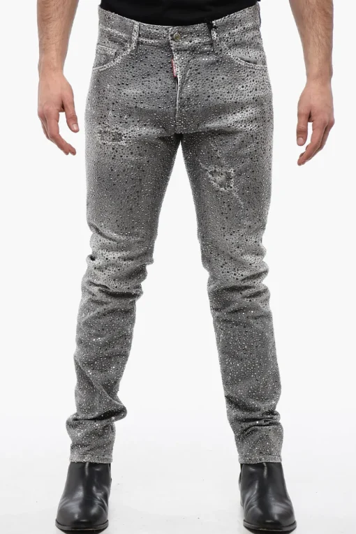 Sale Jeans Cool Guy Distressed con Borchie Uomo Jeans