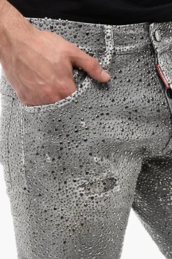 Sale Jeans Cool Guy Distressed con Borchie Uomo Jeans