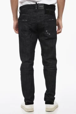Clearance Jeans COOL GUY Distressed con Logo Patch 18cm Uomo Jeans