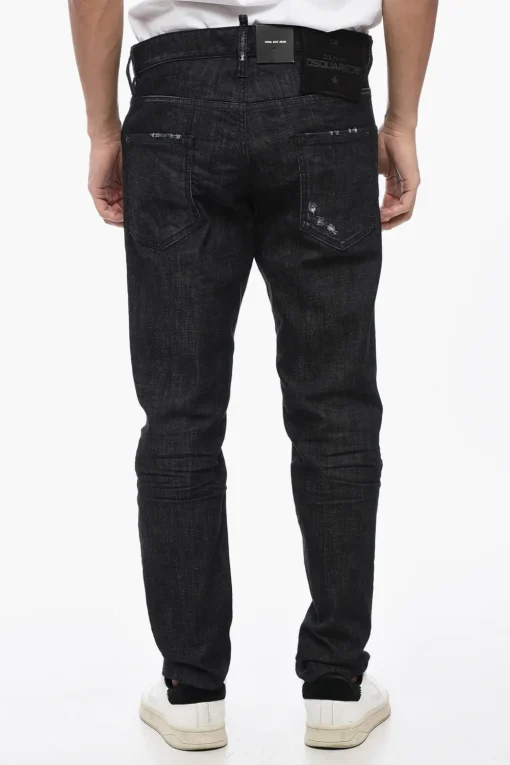Clearance Jeans COOL GUY Distressed con Logo Patch 18cm Uomo Jeans
