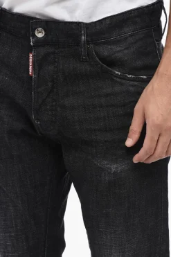 Clearance Jeans COOL GUY Distressed con Logo Patch 18cm Uomo Jeans