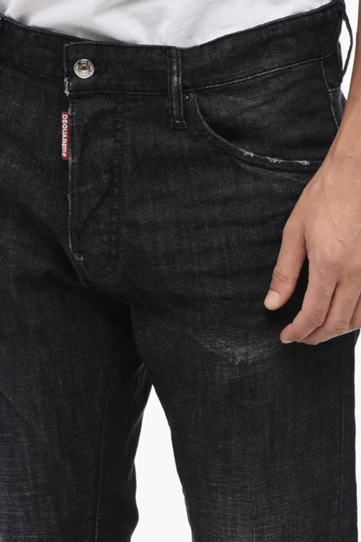 Clearance Jeans COOL GUY Distressed con Logo Patch 18cm Uomo Jeans