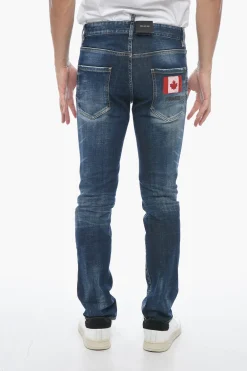 Jeans Cool Guy Lavaggio Scuro con Patch 19cm>Dsquared2 Fashion