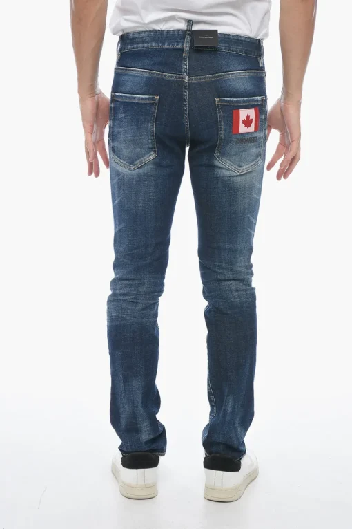 Jeans Cool Guy Lavaggio Scuro con Patch 19cm>Dsquared2 Fashion