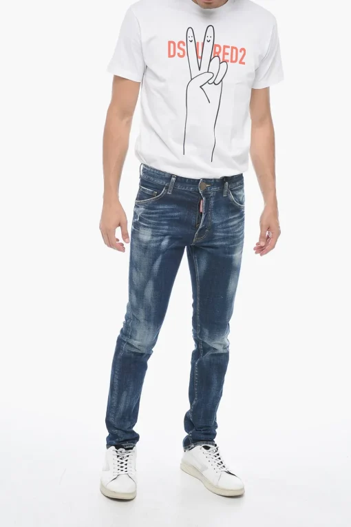 Jeans Cool Guy Lavaggio Scuro con Patch 19cm>Dsquared2 Fashion