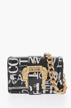 Discount JEANS COUTURE Borsa a Spalla in Ecopelle con Stampa Logo All-Over e Maxi Fibbia Dorata Donna Borse A Spalla