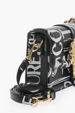 Discount JEANS COUTURE Borsa a Spalla in Ecopelle con Stampa Logo All-Over e Maxi Fibbia Dorata Donna Borse A Spalla