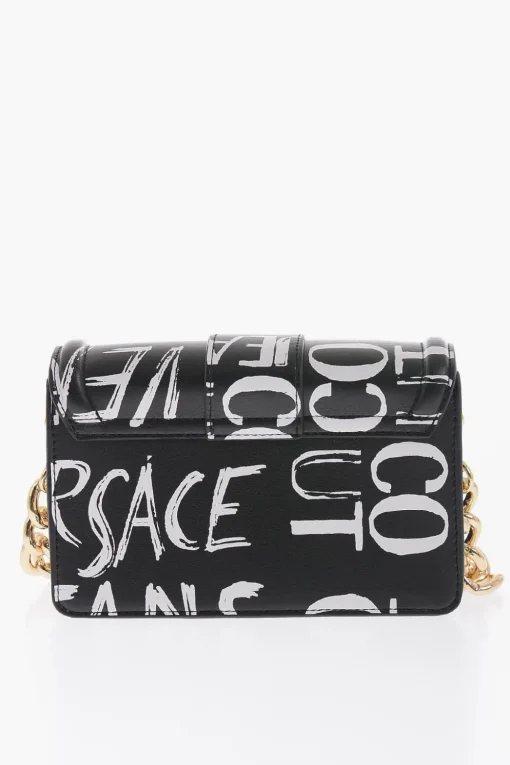 Discount JEANS COUTURE Borsa a Spalla in Ecopelle con Stampa Logo All-Over e Maxi Fibbia Dorata Donna Borse A Spalla