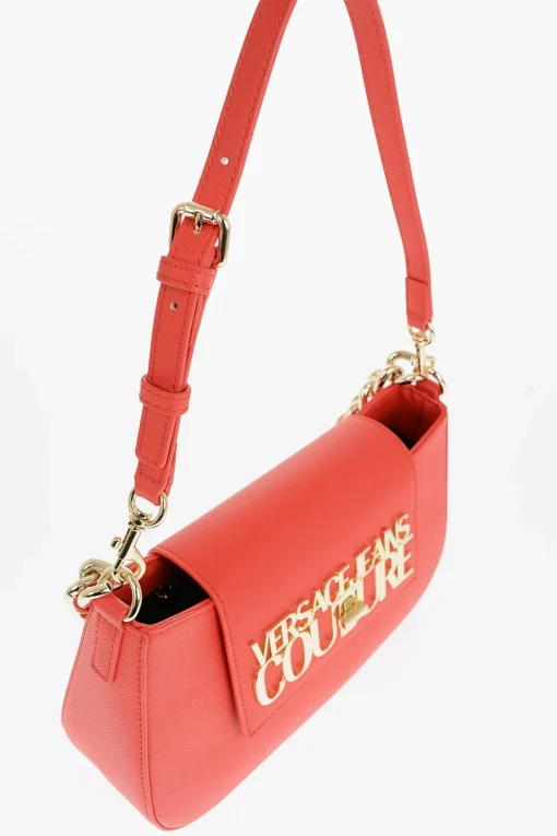JEANS COUTURE Borsa a Spalla in Ecopelle con Catena Dorata e Chiusura Turn Lock>Versace Hot