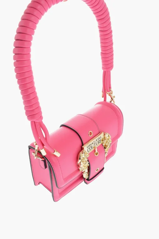 Fashion JEANS COUTURE Borsa in Ecopelle Abbellita da Maxi Fibbia Dorata e Manico Intrecciato Donna Borse A Spalla