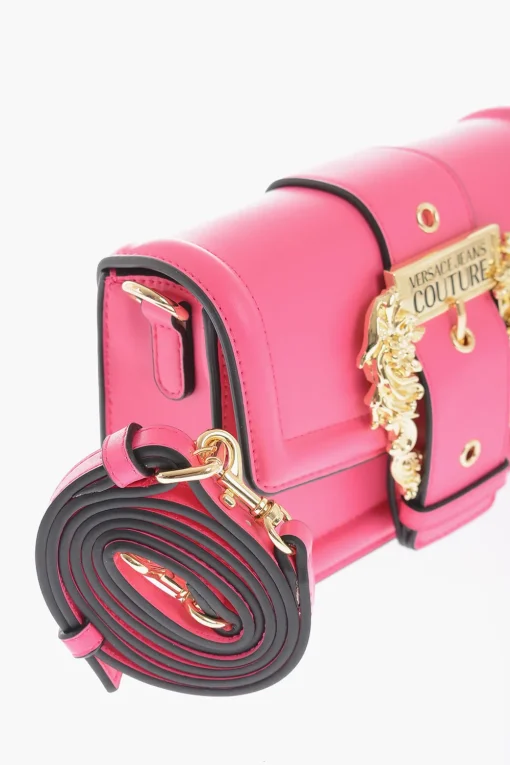 Fashion JEANS COUTURE Borsa in Ecopelle Abbellita da Maxi Fibbia Dorata e Manico Intrecciato Donna Borse A Spalla