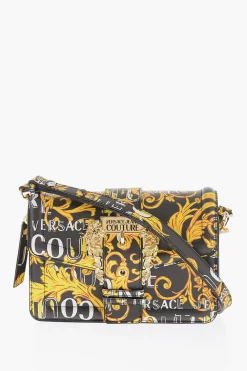 Fashion JEANS COUTURE Borsa RANGE F A Motivo Barocco in Ecopelle Saffiano con Maxi Fibbia Dorata Decorativa Donna Borse A Spalla
