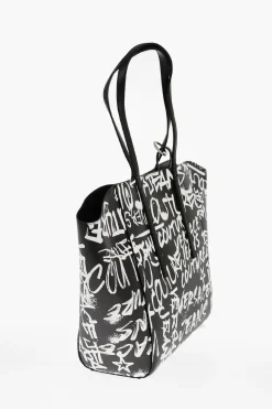 New JEANS COUTURE Borsa Tote in Ecopelle Stampata con Pouch Abbinato Donna Borse A Spalla