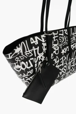 New JEANS COUTURE Borsa Tote in Ecopelle Stampata con Pouch Abbinato Donna Borse A Spalla
