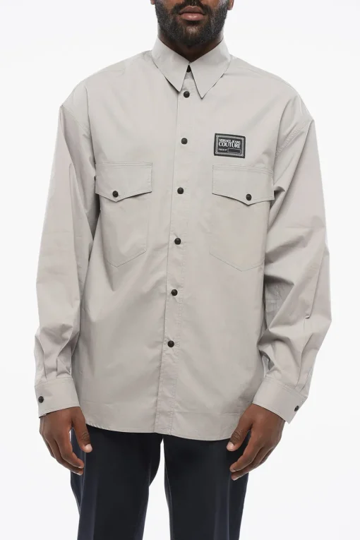 JEANS COUTURE Camicia Sahariana in Cotone>Versace Clearance