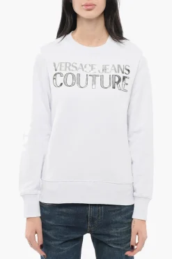 Outlet JEANS COUTURE Felpa Girocollo MIRROR con Logo Lamè Donna Felpe