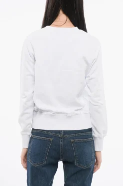 Outlet JEANS COUTURE Felpa Girocollo MIRROR con Logo Lamè Donna Felpe