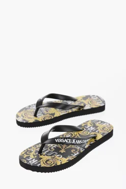 JEANS COUTURE Infradito in Gomma con Stampa Barocca>Versace Sale