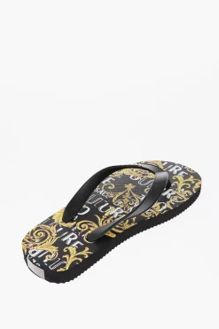 JEANS COUTURE Infradito in Gomma con Stampa Barocca>Versace Sale
