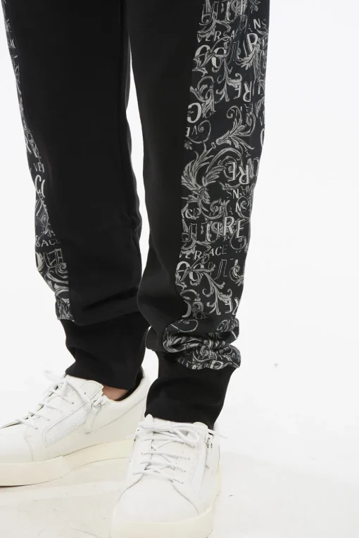Outlet JEANS COUTURE Joggers in Cotone con Inserti Laterali Monogram Uomo Pantaloni