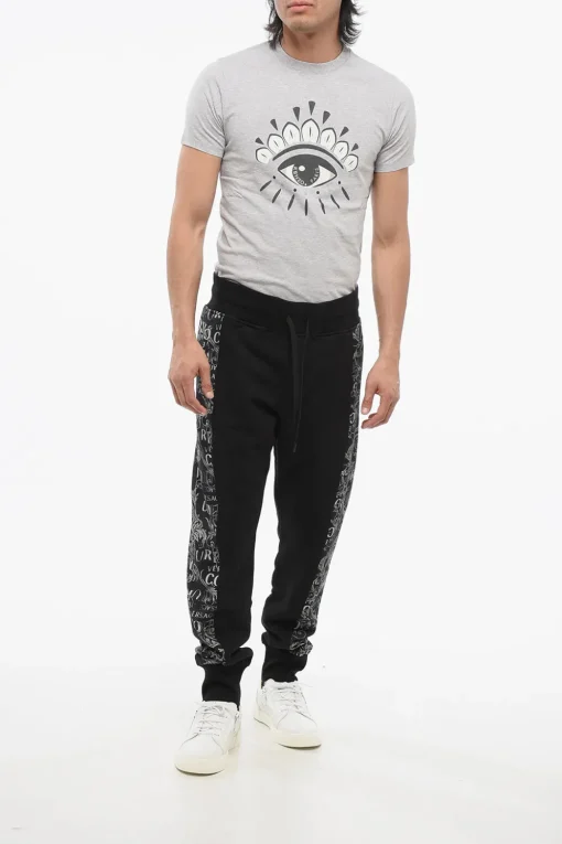 Outlet JEANS COUTURE Joggers in Cotone con Inserti Laterali Monogram Uomo Pantaloni