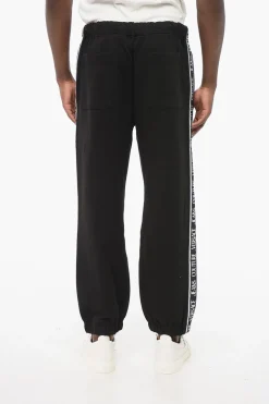 JEANS COUTURE Joggers in Cotone con Bande Laterali Logate>Versace Fashion
