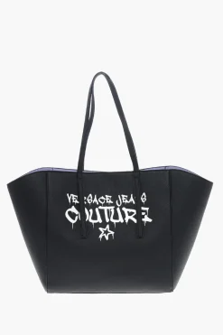 Fashion JEANS COUTURE Maxi Borsa Tote in Eco Pelle Martellata con Cloutch Donna Borse A Mano
