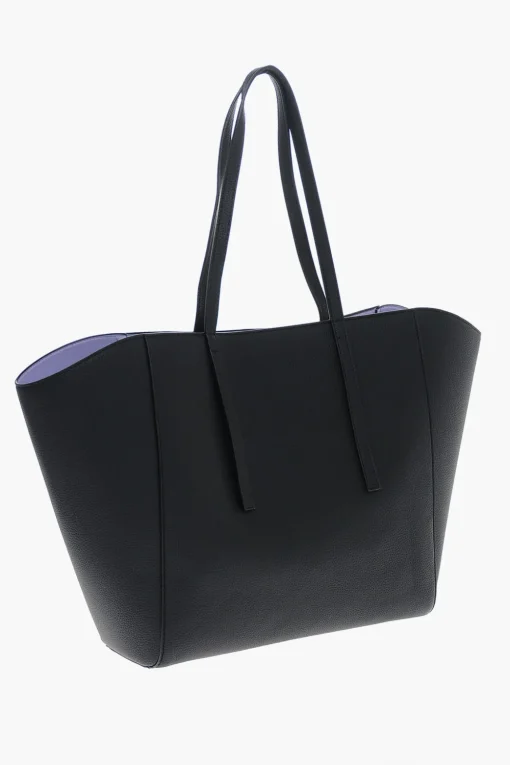 Fashion JEANS COUTURE Maxi Borsa Tote in Eco Pelle Martellata con Cloutch Donna Borse A Mano