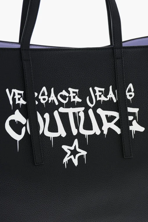 Fashion JEANS COUTURE Maxi Borsa Tote in Eco Pelle Martellata con Cloutch Donna Borse A Mano