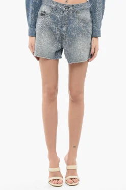 JEANS COUTURE Shorts in Denim Glitterati>Versace Online