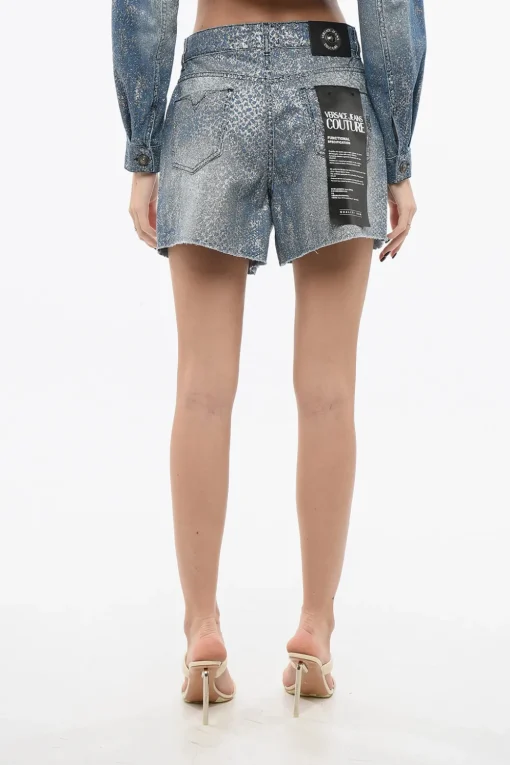 JEANS COUTURE Shorts in Denim Glitterati>Versace Online