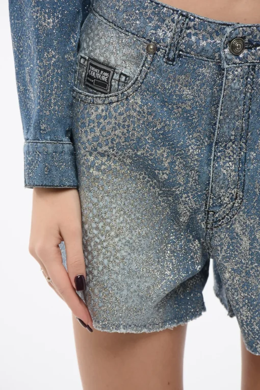 JEANS COUTURE Shorts in Denim Glitterati>Versace Online