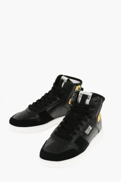 JEANS COUTURE Sneakers Alte MEYSSA in Pelle e Tessuto con Dettaglio Motivo Barocco>Versace Outlet