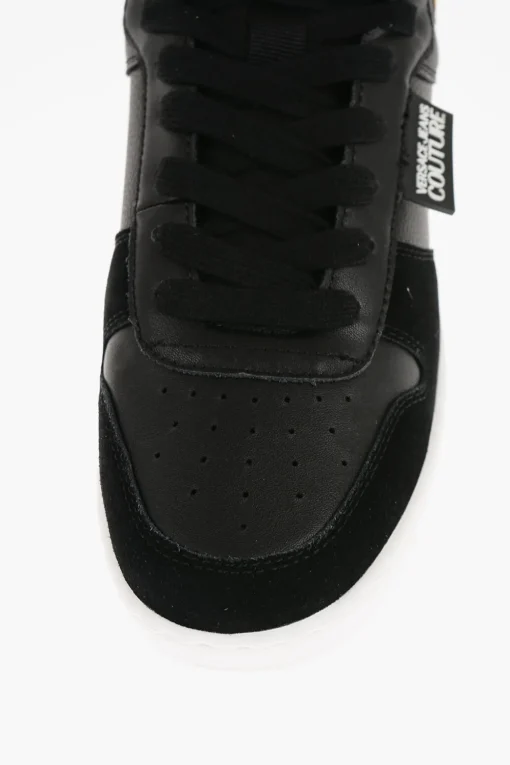 JEANS COUTURE Sneakers Alte MEYSSA in Pelle e Tessuto con Dettaglio Motivo Barocco>Versace Outlet