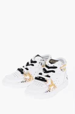 JEANS COUTURE Sneakers Alte STARLIGHT in Pelle con Stampa Barocca>Versace New