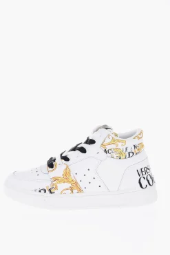 JEANS COUTURE Sneakers Alte STARLIGHT in Pelle con Stampa Barocca>Versace New