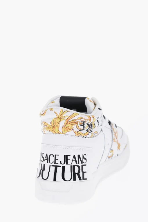 JEANS COUTURE Sneakers Alte STARLIGHT in Pelle con Stampa Barocca>Versace New