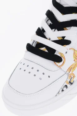 JEANS COUTURE Sneakers Alte STARLIGHT in Pelle con Stampa Barocca></noscript>Versace New